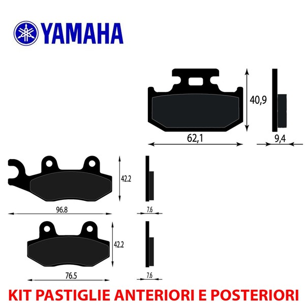 Satz BremsbelÄGe Vorne UND Hinten Yamaha DT 200 WR 1991-image