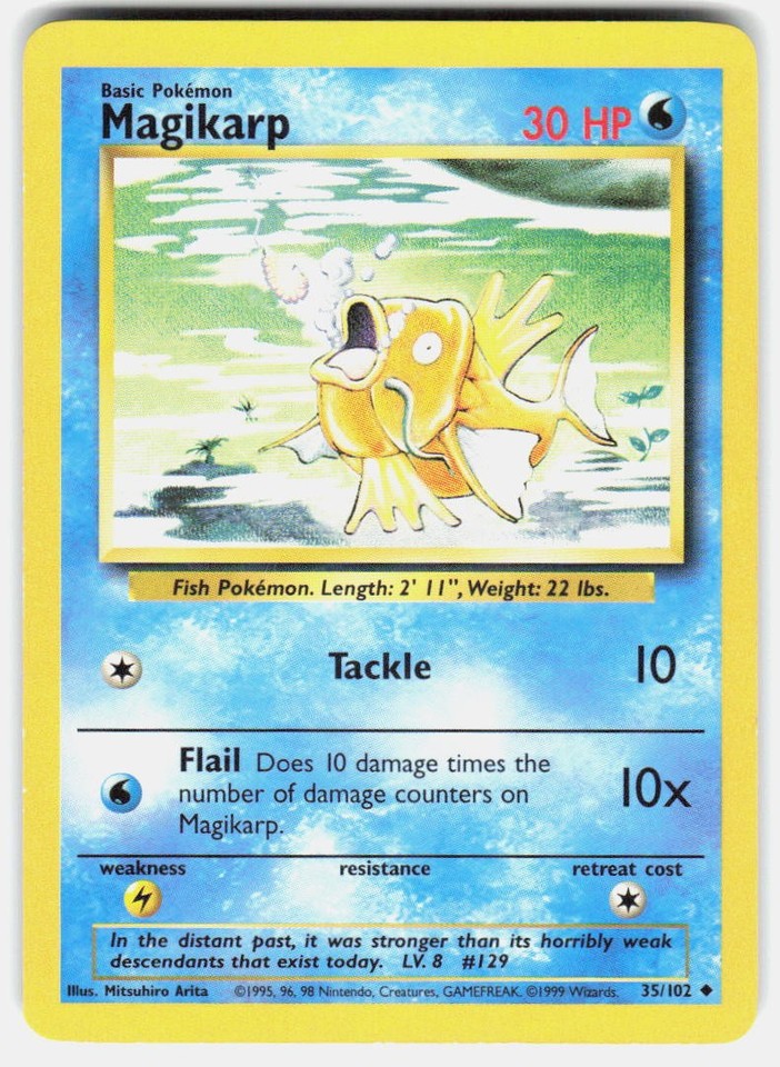 Magikarp 35/102 Uncommon Base Set Unlimited Pokemon Lightly Played | eBay