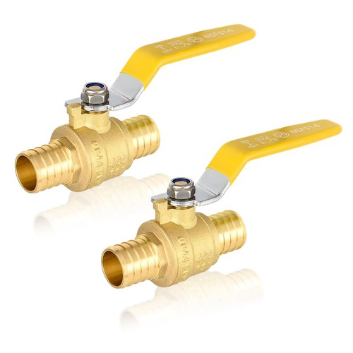 2 PCS 1/2 Inch PEX Crimp Full Port Ball Valve Brass Shut Off Fitting