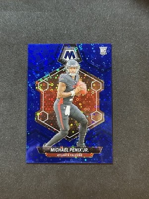 2024 Panini Mosaic - Michael Penix Jr. #308 No Huddle Blue Mosaic Prizm /75 (RC)