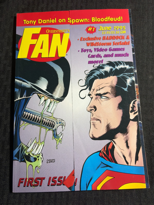 1995 June OVERSTREET'S FAN Magazine #1 FN+ 6.5 Superman vs Alien / Spawn