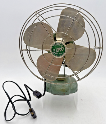 #ad #ad Vtg 1950#x27;s Zero Model 1250R Desk Fan McGraw Bersted Works Great Aqua Metal $34.89