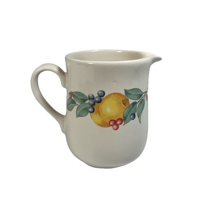 Corelle Coordinates Stoneware Abundance Creamer Fruit Print on Ivory - 4 3/8 