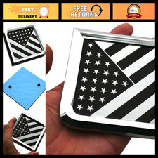 Usa Flag Truck Grille Emblem Badge - Chrome Black Hood Logo For All Series