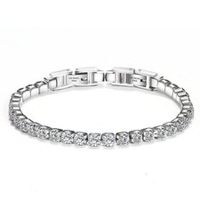 Tennis Bracelet Titanium Steel Bracelet Ladies Bracelet Double Buckle Adjusta...