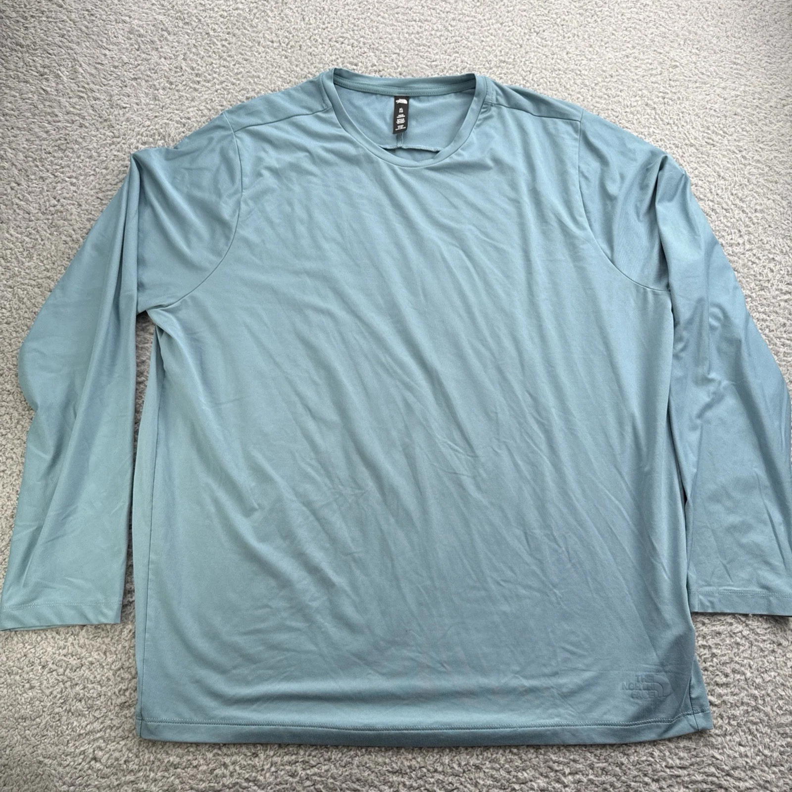 The North Face Shirt Mens XL Blue FlashDry Long Sleeve Running Top Sttretch