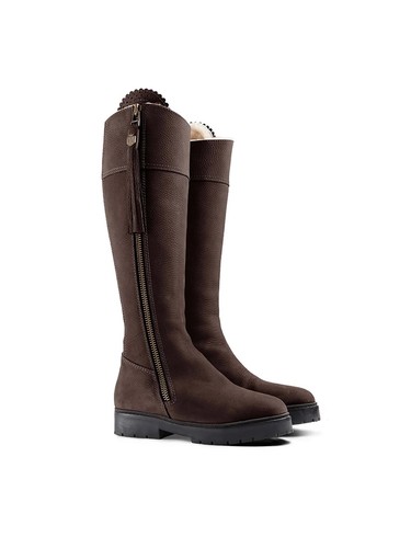 Fairfax And Favor shearling Lined Regina Chocolate Nubuck 8/42. Regular Calf