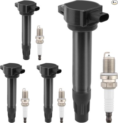 Ignition Coil Pack UF557 & Iridium Spark Plugs Set of 4 Compatible with Patriot