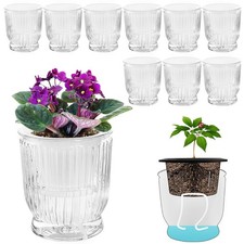 ZOOFOX 10 Pack Self Watering Pots 4 Inch Small Plant Pots for Indoor Plants