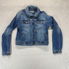 Cat Jack Girls Long Sleeve Medium Wash Denim Jacket Blue Size XL 14/16