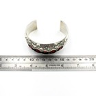 Navajo Pamela Benally Signed Sterling Red Coral Stamped Cuff Bracelet #S5420-4 — photo 8