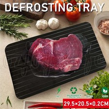 Fast Thawing Large Defrosting Tray Kitchen Thaw Frozen Meat Magic Metal Plate OZ