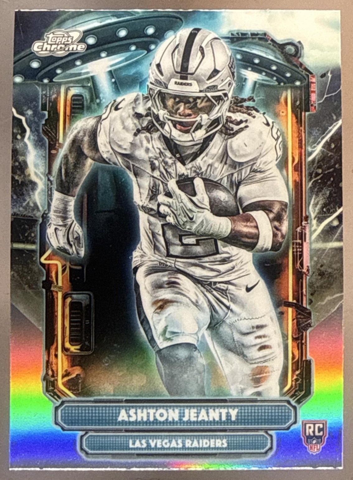 2025 Topps Cosmic Chrome Ashton Jeanty #ET-3 Extraterrestrial Talent RC Raiders