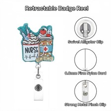 Cartoon Acrylic Badge Holder Retractable Badge Holder Doctor Nurse Badge Holder