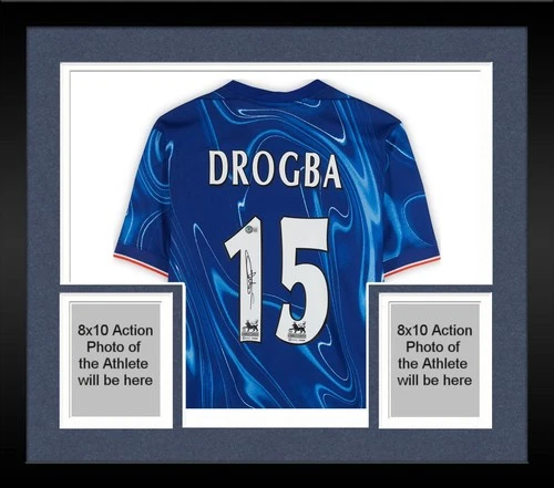 Framed Didier Drogba Chelsea Autographed 2024-25 Blue Home Nike Jersey BAS