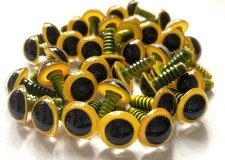 40pcs 15mm Yellow Safety Eyes Plastic Craft for Stuffed Doll Animal DIY