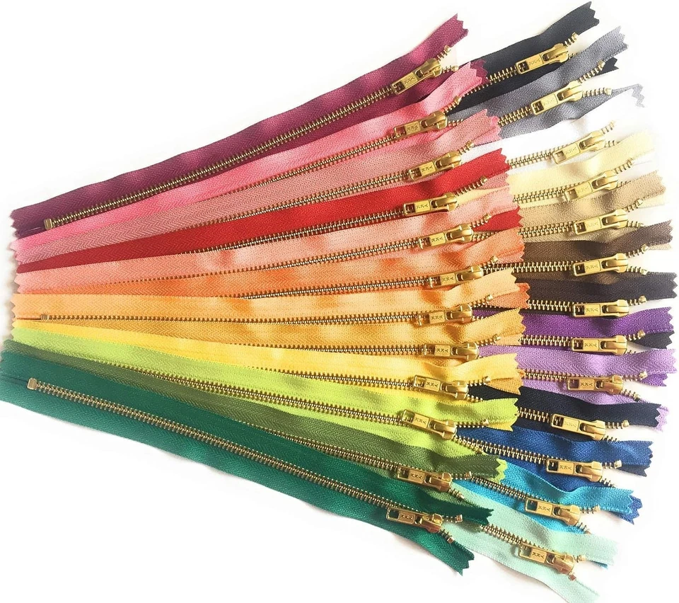 25 Color Gold Metal Zippers Pack - Image 3 of 4