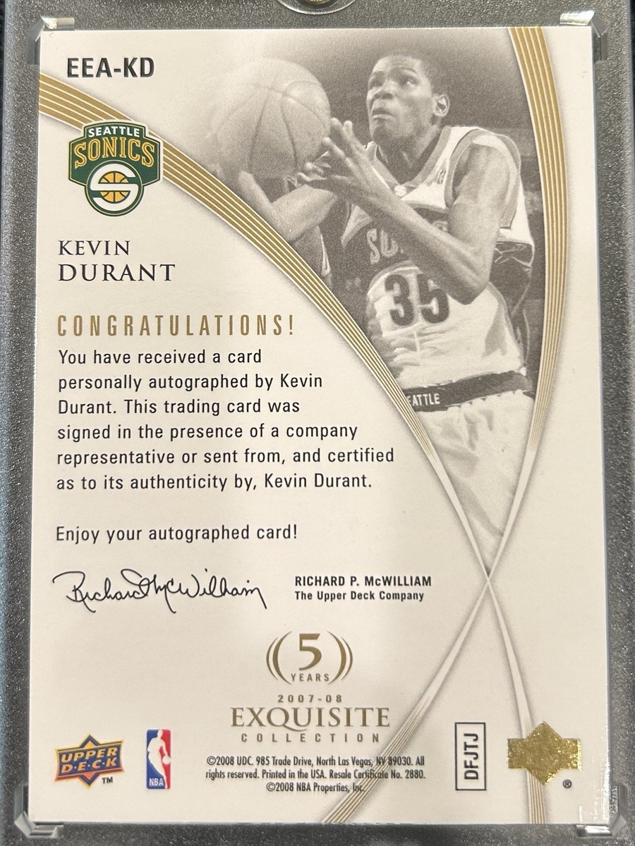 2007-08 UD EXQUISITE COLLECTION KEVIN DURANT RC AUTO 01/35 **FIRST