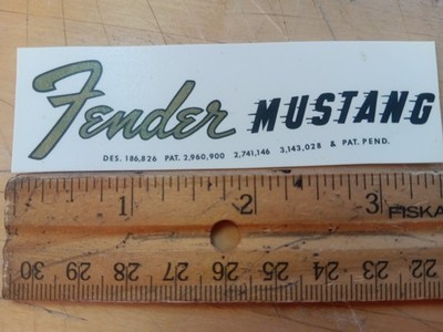 DISCOUNT 1/2 price Fender Mustang Guitar Waterslide Decal, Matte Gold Ink