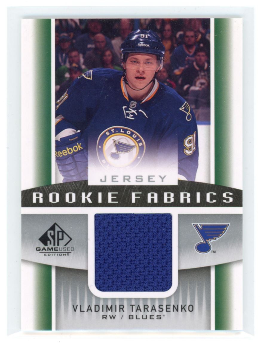 2013-14 SP Game Used Rookie Fabrics Vladimir Tarasenko RC Jersey St. Louis Blues