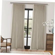 Linen Pinch Pleated Blackout Curtains 96 Inches 40"W x 96"L Pack of 2 Oatmeal