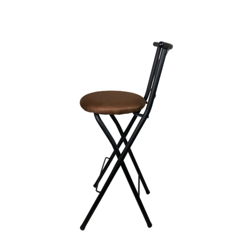Folding Bar Stools Slat Back Black Brown Home Kitchen Dining Chair 29" Seat - Picture 4 of 24
