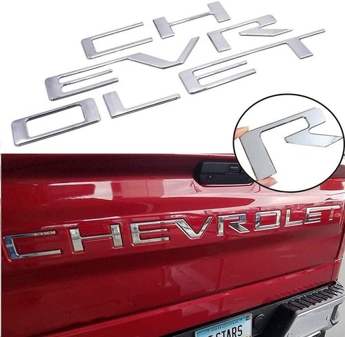 3D Raised Tailgate Insert Letters Emblem for 2019-2024 Chevrolet Silverado Model - Picture 3 of 24