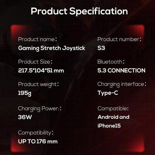 Memo S3 (Mobile) Handle Game Controller Gaming Joystick With 36W Fast Charging - Picture 3 of 10