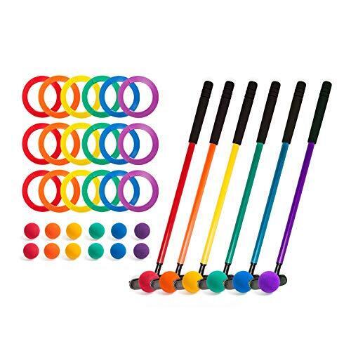 Mini Golf Clubs: Multi Colored Putt Putt Miniature Golfing Set for Kids - 6 - Picture 1 of 3