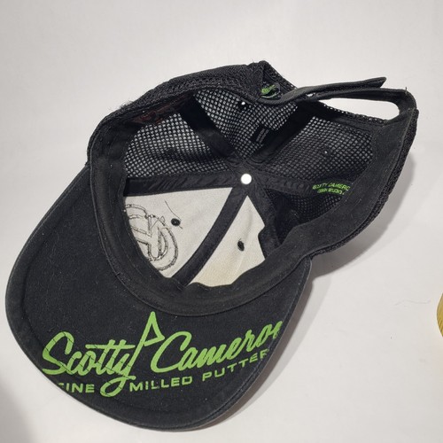 Scotty Cameron Black w Lime Green Circle T Embroidered Strapback Hat Mesh Back - Picture 13 of 18