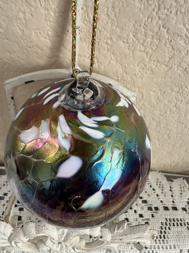 Karneval Kunst mundgeblasene Glasauge Weihnachtskugel Ornament Kugel Hexe Kugel blau 4"