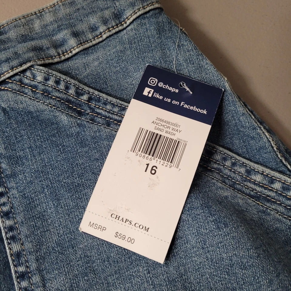 Falda vaquera azul con botones delanteros Chaps para mujer talla 16 Foto 4 de 4
