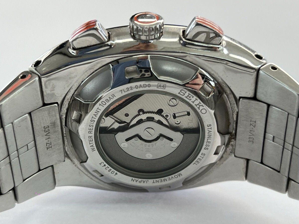 Seiko Sportura Kinetic Chronograph Black Case Steel Seiko Sportura Kinetic Chronograph Black Case Steel