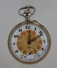 Offene Herrentaschenuhr Stahl/Nickel um 1920 - ZUVERLÄSSIGES UHRWERK (93682)