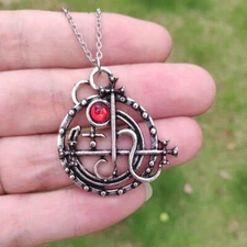 Sigil of Lilith w/ Stone Silver Occult Pagan Babylonian Goddess Pendant Jewelry