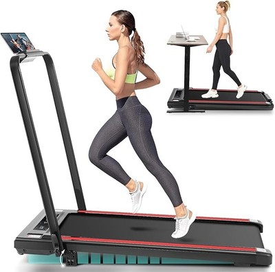 Under Desk Walking Pad Treadmill with Incline, 2.5HP Handrail Running Treadmill~
