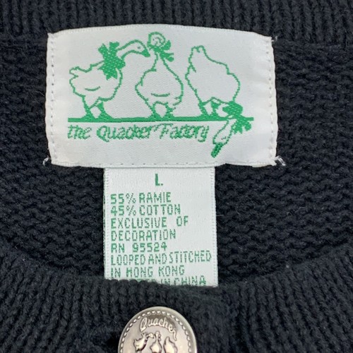 The Quacker Factory Womens Large Black Embroidered Butterfly Sweater #7303 - Picture 5 of 5
