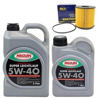 MotoröL Set 5W-40 Vollsynth Meguin 6 Liter + ÖLfilter FüR Renault Laguna Ii 2.2