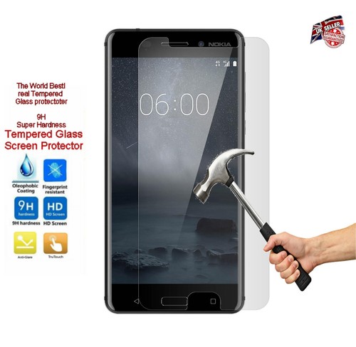 Protector de pantalla LCD de vidrio templado Prime para Nokia 6 NK6 Vendedor transparente del Reino Unido - Imagen 1 de 2