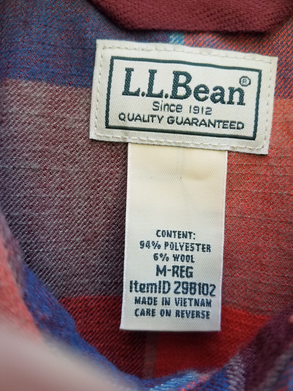 LL Bean Performance Flannel Shirt Snap Front Orange Salmon Katahdin Mens Medium 