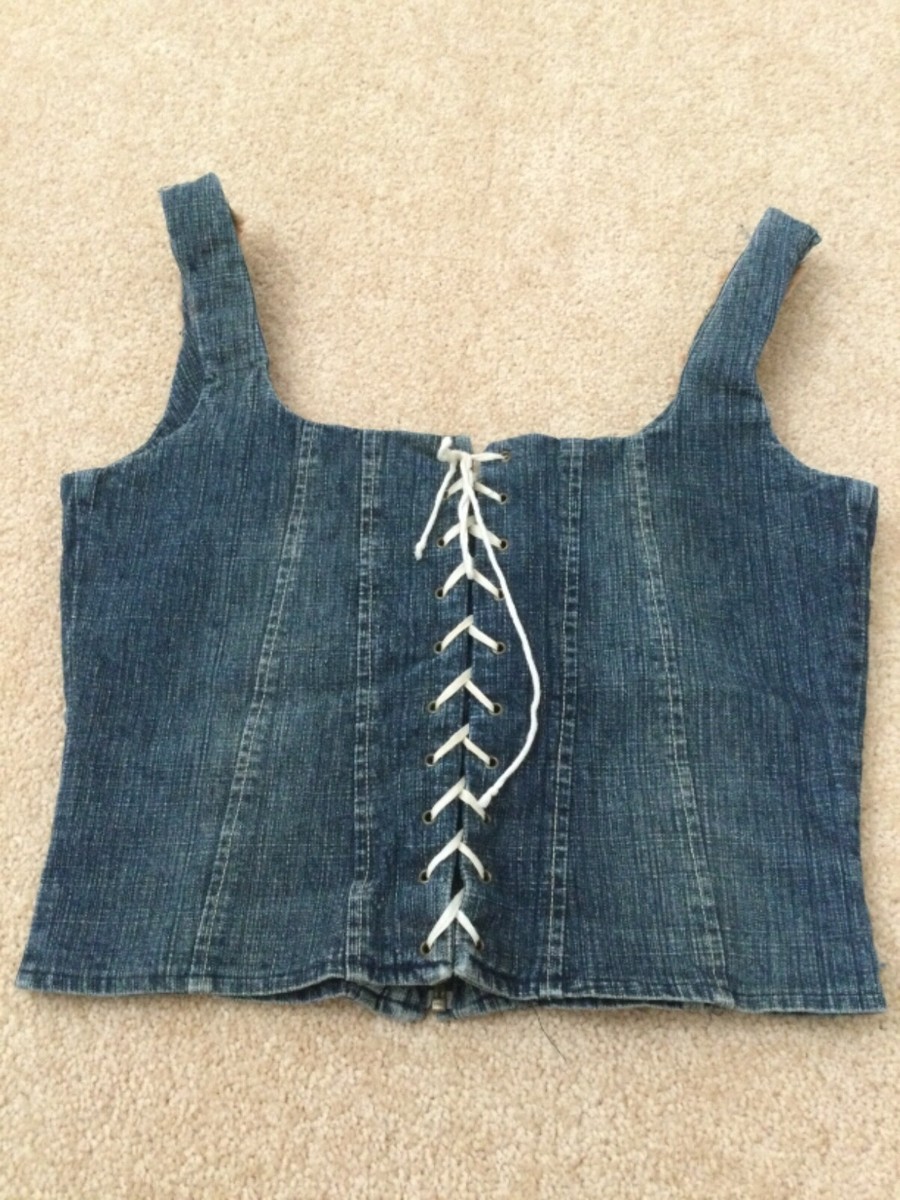 SINGLE VINTAGE DENIM JEAN ZIP UP TANK TOP 10 | eBay