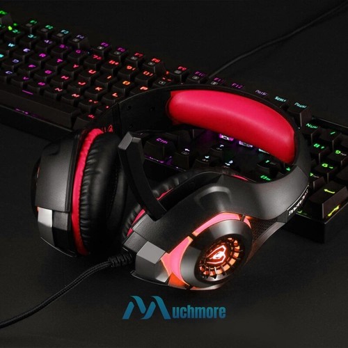 3.5mm Pro LED Gaming Headset Stereo Headphone Noise Cancelling Mic with Holder - Picture 15 of 18