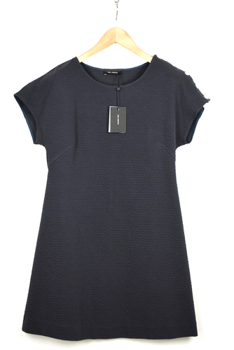 COP COPINE Chiloe Dress Women's (EU) 40 Short Sleeve Navy Patterned Mini Tricot - 第 1/7 張圖片