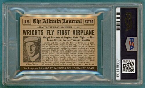 1954 Topps Scoop First Airplane Flight #15 PSA 6! - Bild 2 von 2