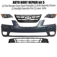 Front Bumper Cover & Grille Assembly Chrome For 2009-2010 Hyundai Sonata