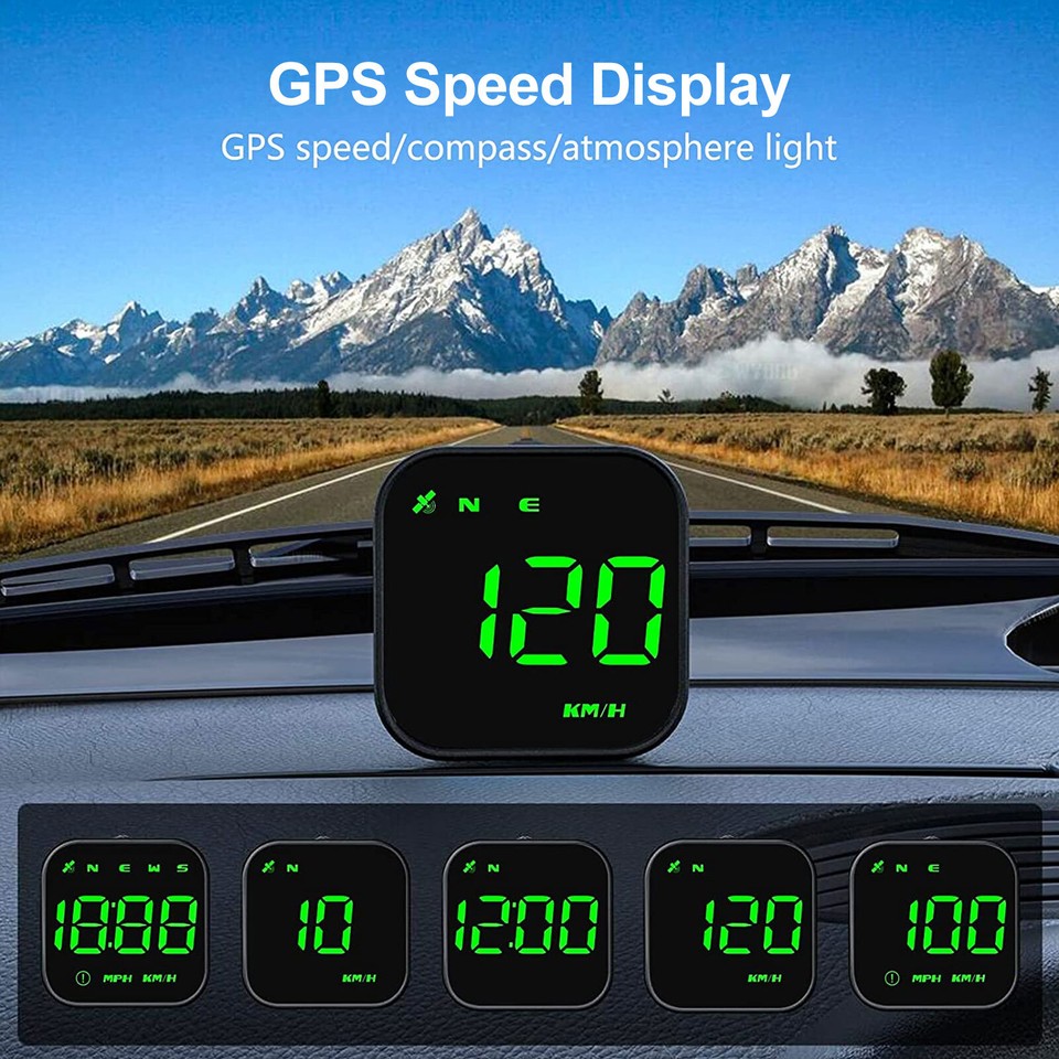 Compass Speedometer Digital GPS Speedometer Car HUD Head Up Display MPH KMH Compass ...