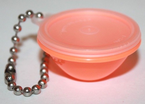 Tupperware Wonderlier Bowl Llavero Vintage Naranja Neón Brillante con Sello Transparente ❤️ - Imagen 5 de 5