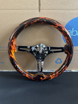 350mm Dish Steering Wheel - Fit 6 hole Hub Like Vertex Nardi NRG Grip