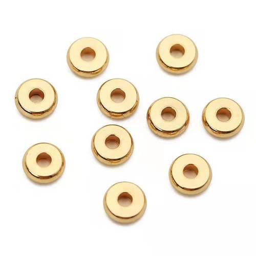 100pcs Stainless Steel Flat Spacer Beads Lots 6mm 8mm DIY Gold Beads Crafts - Bild 3 von 8
