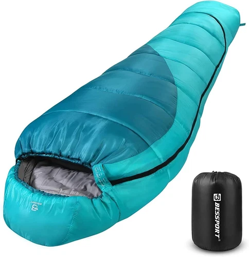 Bessport Schlafsack -10 ℃ - 15 ℃ 4 Jahreszeiten Winter Mumienschlafsack